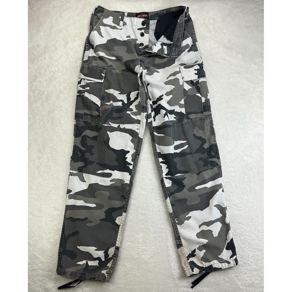 Tru-Spec Urban Camo Trouser Pants Mens ML White Button Fly Military Cargo "Read"